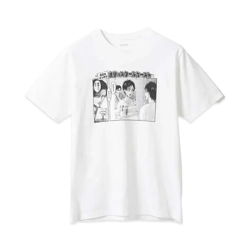 graniph x Attack On Titan Attack On School Caste T-Shirt "White"