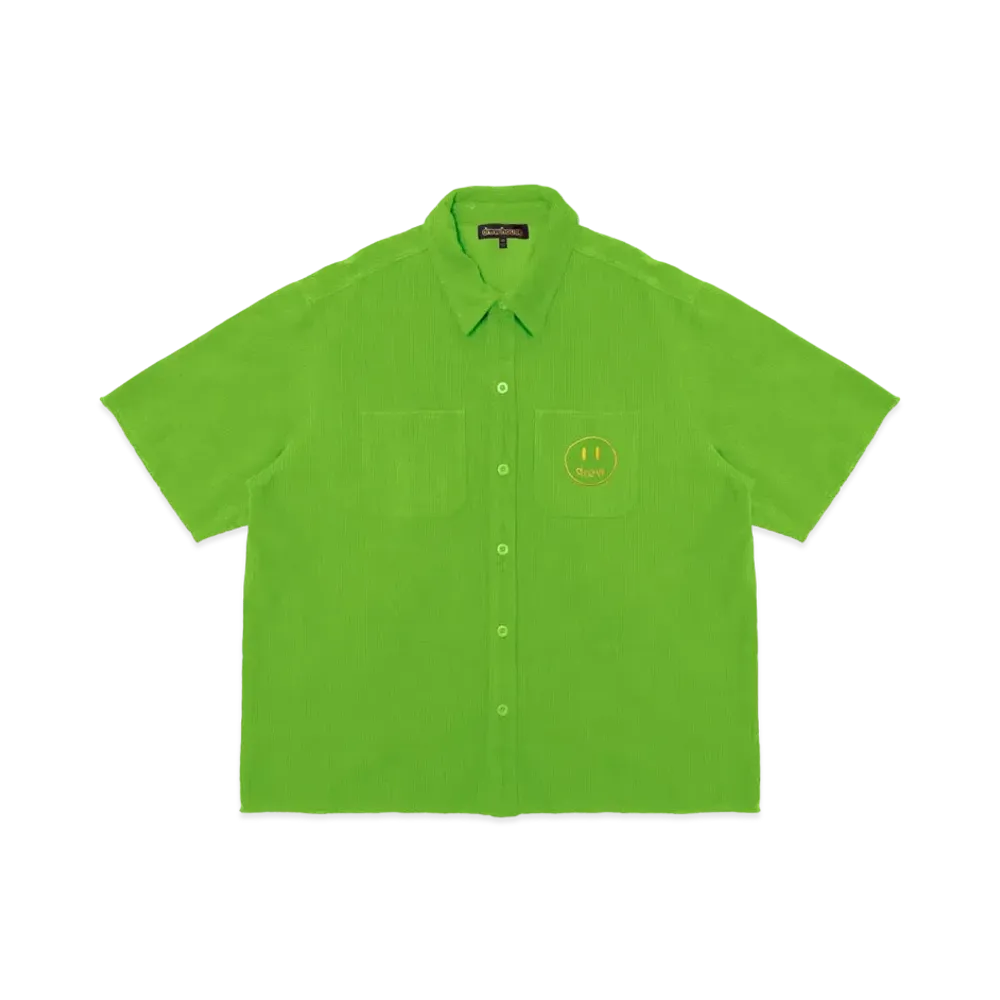 drew house corduroy ss shirt "Lime"