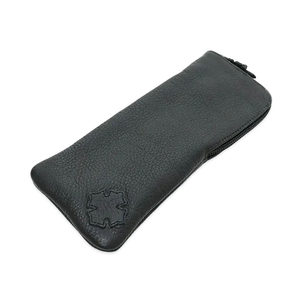 Chrome Hearts Leather Cross Patch Eyewear Case "Black"