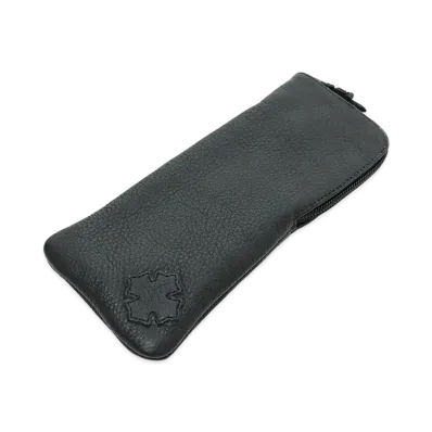Chrome Hearts Leather Cross Patch Eyewear Case "Black"