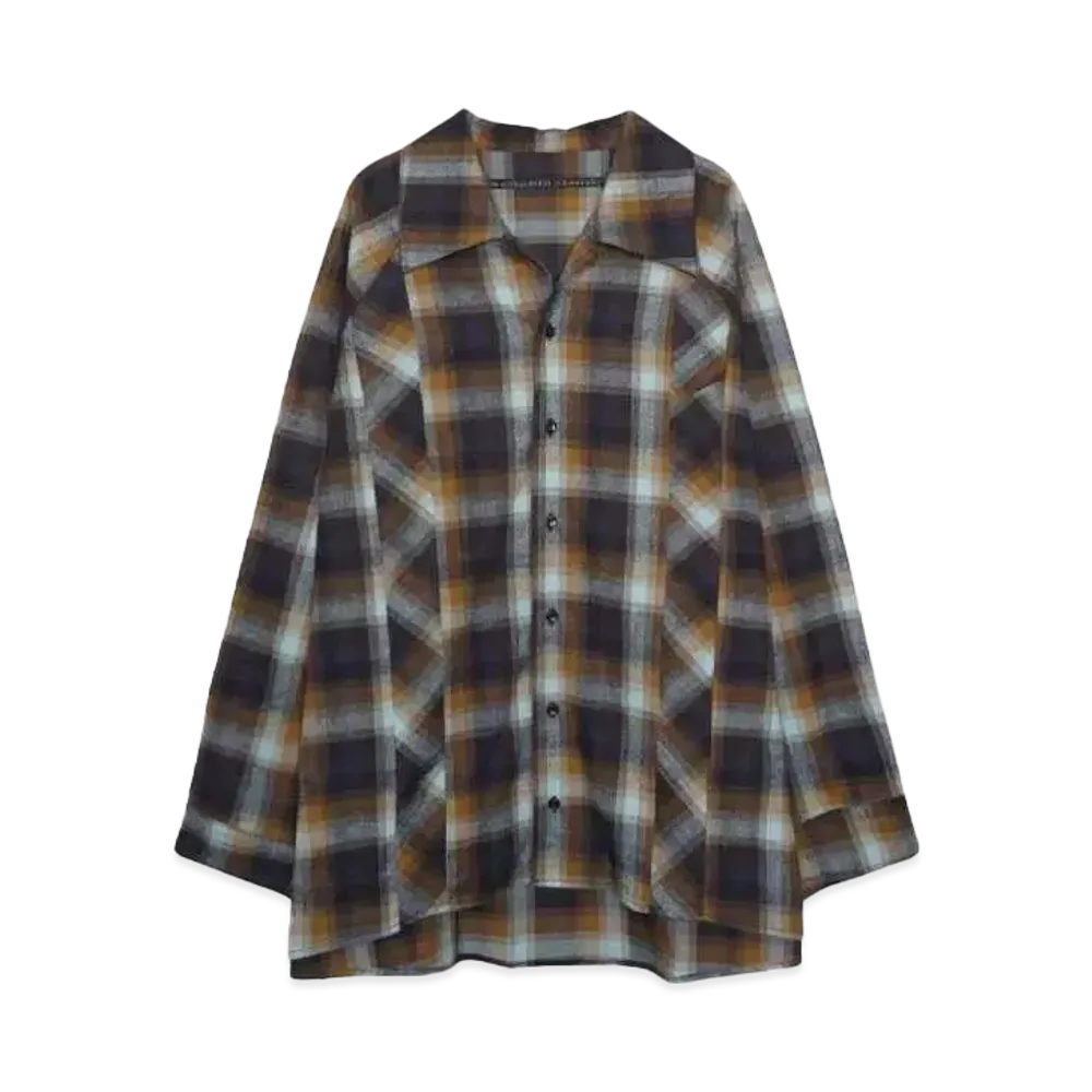 my beautiful landlet Ombre Check Cotton Shaggy "BLUE"