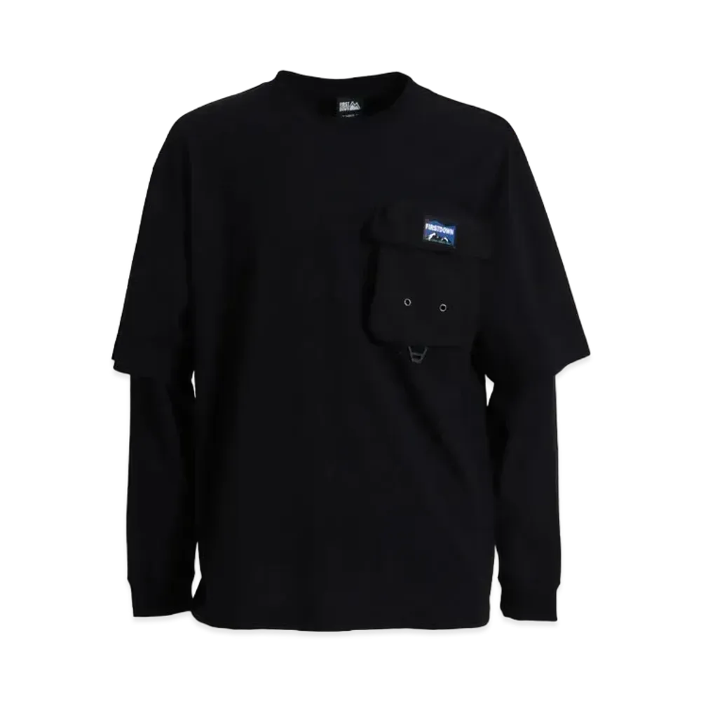 FIRST DOWN LAYERED L/S T "Black"