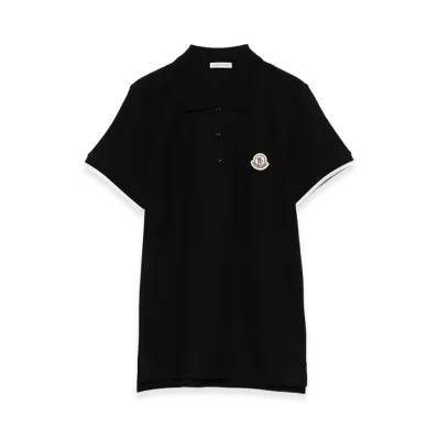MONCLER Women's Logo Patch Polo Shirt "Black"