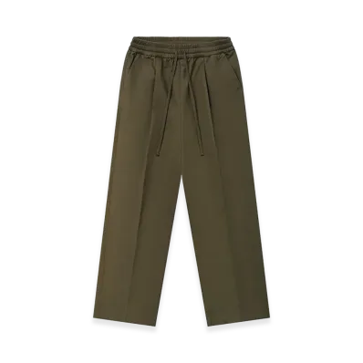 FEAR OF GOD ESSENTIALS Cotton Twill Pleat Front Drawstring Pant "Moss"