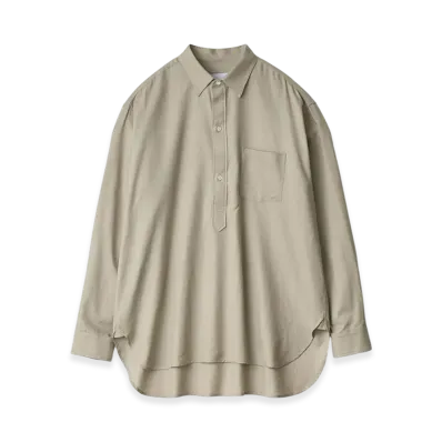 ssstein Cotton/Silk Oversized Pullover Shirt "Greige"