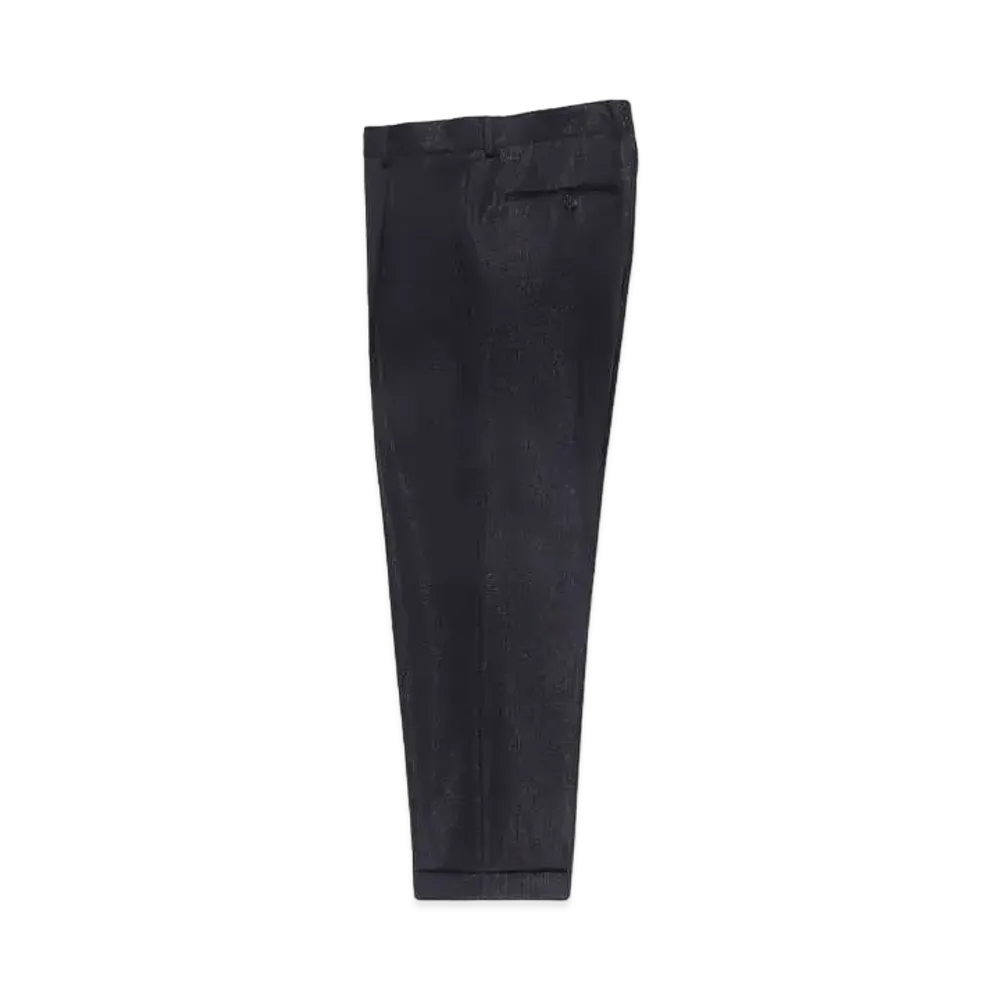 WACKO MARIA DORMEUIL / Glitter Pleated Trousers (type-2) "Navy"