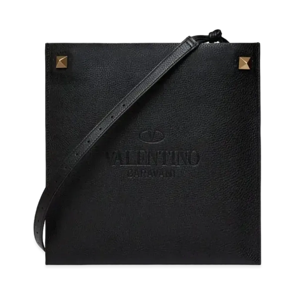 Valentino Leather Valentino Garavani Identity Crossbody Bag. "Black"