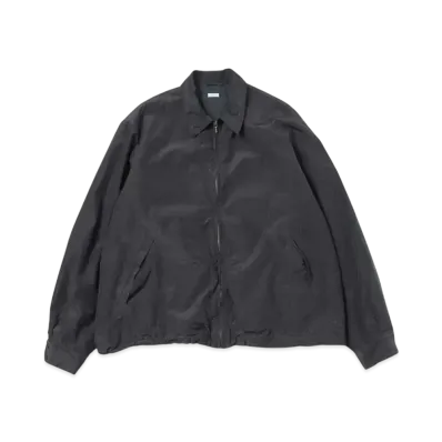 A.PRESSE Silk Taffeta Coach Jacket "Black"