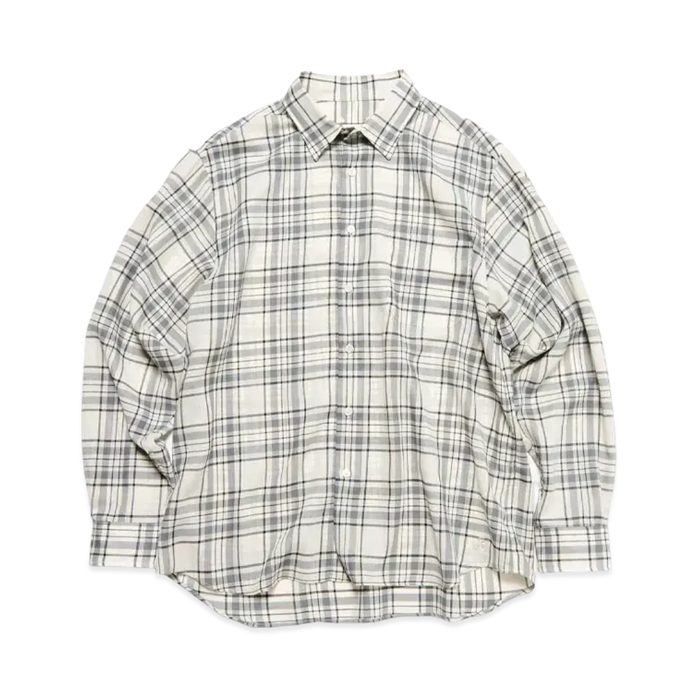SOPHNET. Summer Wool Check Shirt "White"