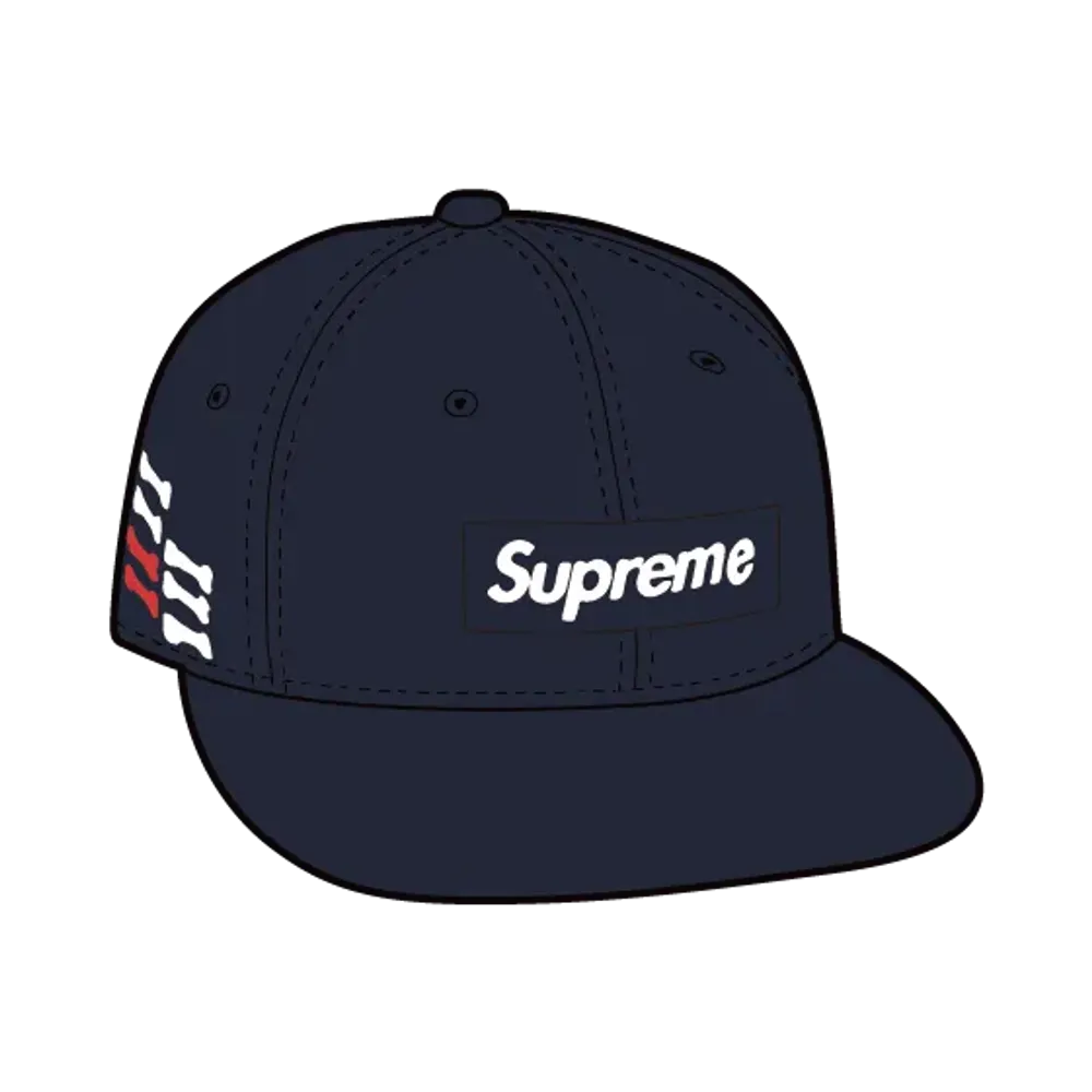 Supreme Bones Box Logo New Era "Navy"