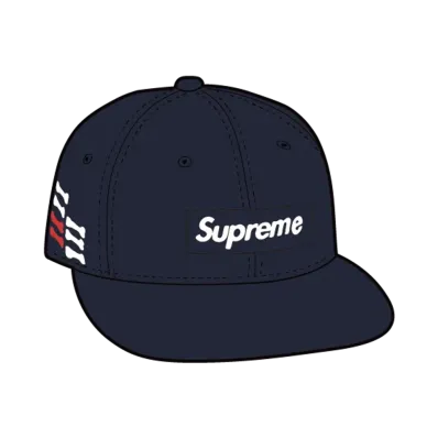 Supreme Bones Box Logo New Era "Navy"