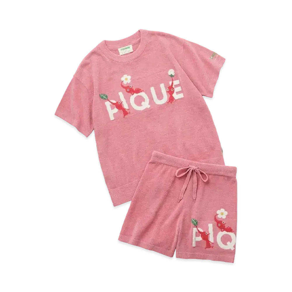 GELATO PIQUE x PIKMIN Jacquard Pullover & Shorts Set "Red"