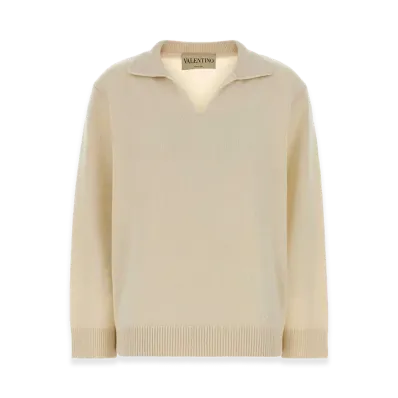 Valentino Women's Cashmere Polo Shirt "White/Ivory"