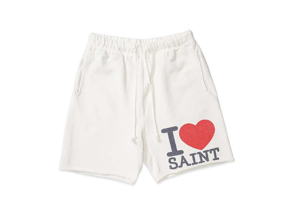 SAINT Mxxxxxx Sweat Shorts I Love Saint "White"