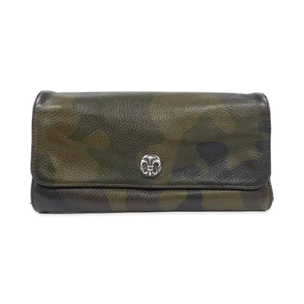 Chrome Hearts Judy Wallet Camouflage Fleur Button Magnet Type "Black"