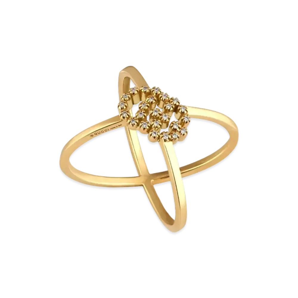 GUCCI GG Running Diamond X Ring