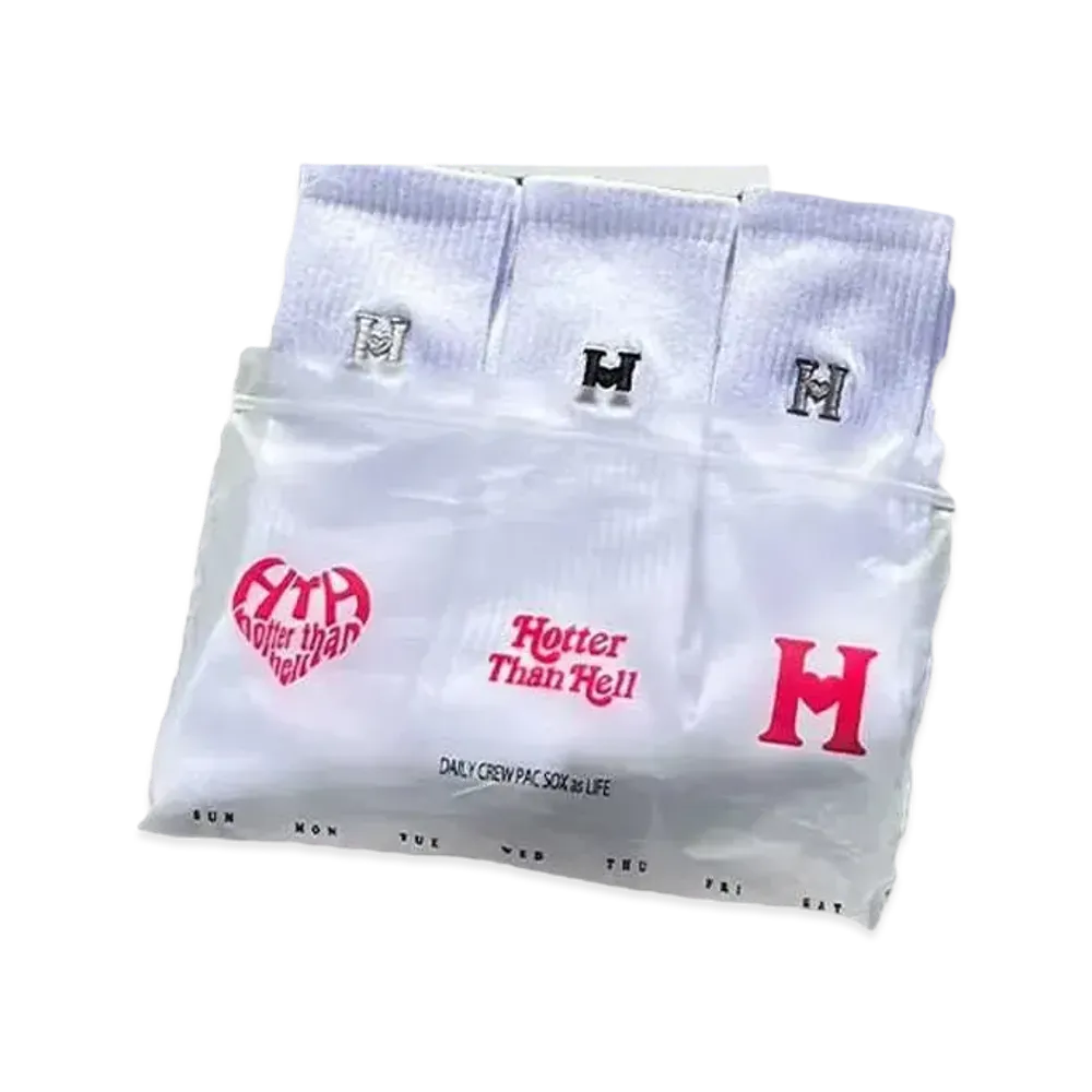 HTH 3pack socks "WHITE(MONOTONE)"