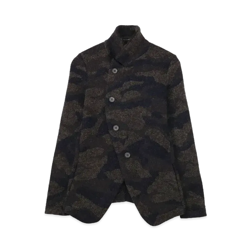 Yohji Yamamoto Y's CAMOUFLAGE JACQUARD 4 BUTTONS JACKET "Navy"