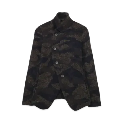 Yohji Yamamoto Y's CAMOUFLAGE JACQUARD 4 BUTTONS JACKET "Navy"