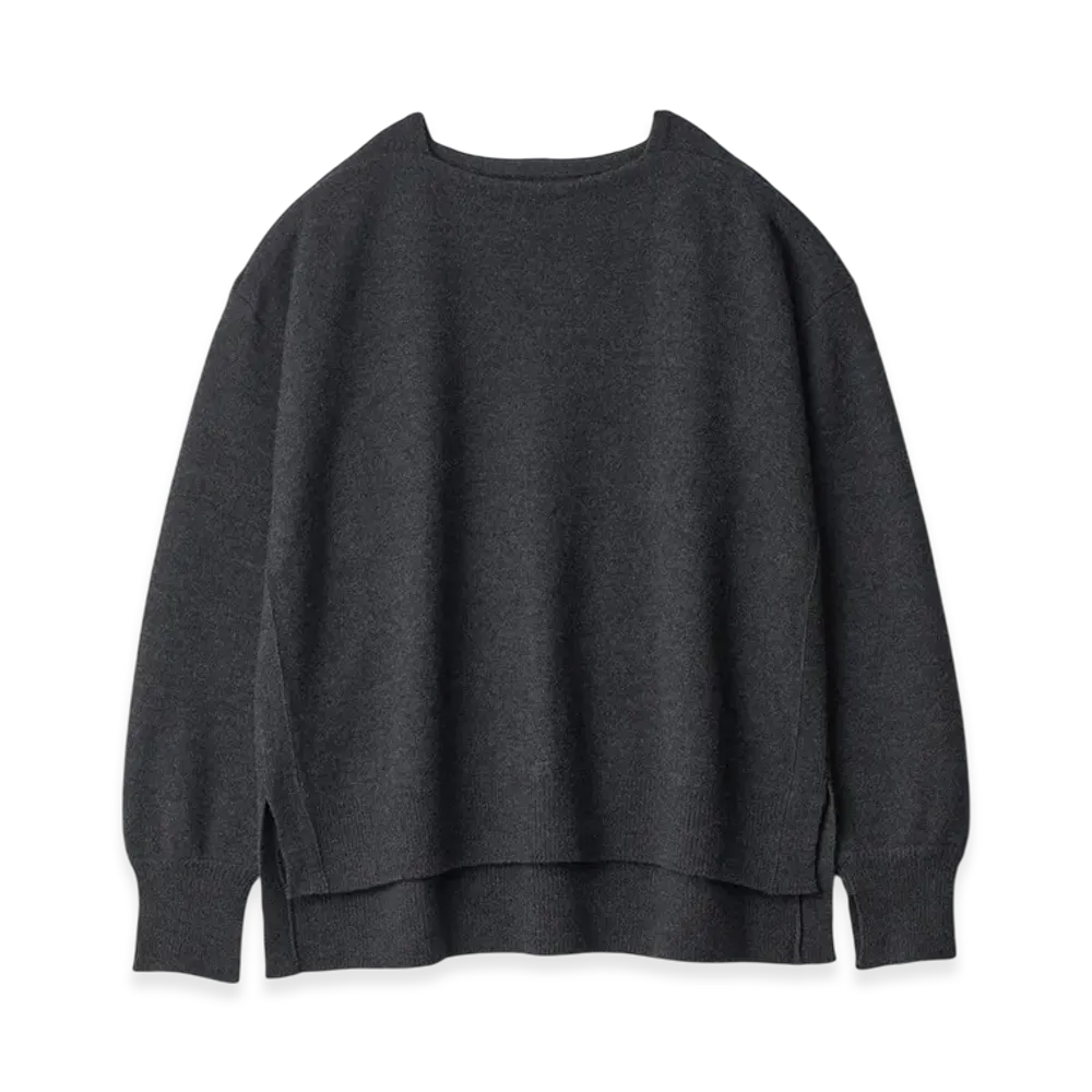 ssstein Extra Fine Wool Knit Boat Neck LS "Charcoal"
