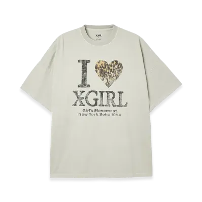 X-Girl Women's Faded I Love S/S Big Tee Dress "Light Grey"