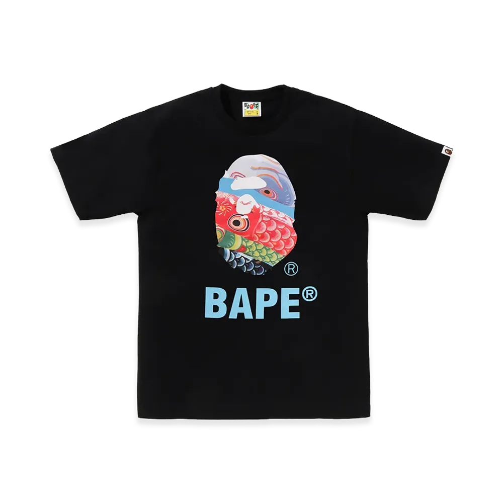 A BATHING APE Carp Streamer Photo Ape Head Tee "Black"