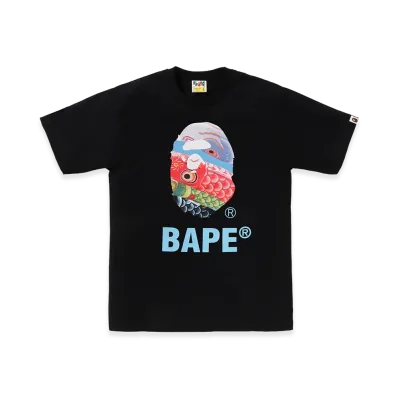 A BATHING APE Carp Streamer Photo Ape Head Tee "Black"