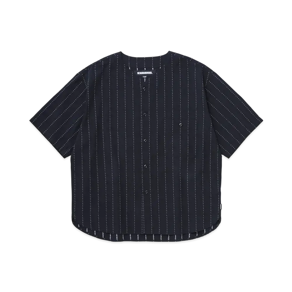NEIGHBORHOOD Dobby No Collar Shirt SS "Black"