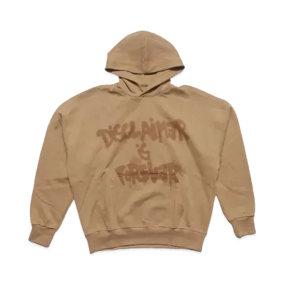 DISCLAIMER MAGLIA UOMO OVER CON CAPPUCCIO IN FELPA "BROWN"