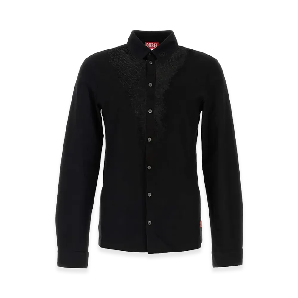 Diesel Stretch Cotton Blend S-Sun-Plain Shirt "Black"