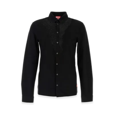 Diesel Stretch Cotton Blend S-Sun-Plain Shirt "Black"