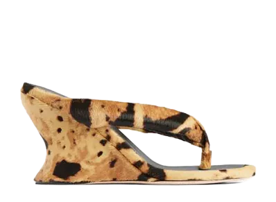 Balenciaga Women's Gaeta Wedge Thongs "Leopard"