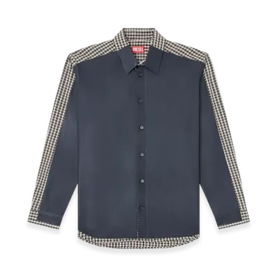 Diesel S-Bolt Check Shirt With Coated Front "Black White"