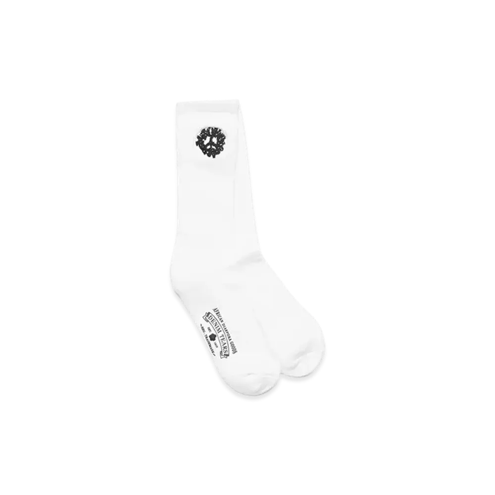 DENIM TEARS Cotton Peace Wreath 3-Pack Socks "White"