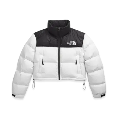 The North Face Women's Nuptse Short Jacket "White Dune/TNF Black"