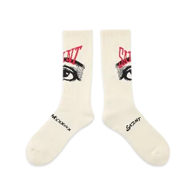 SAINT Mxxxxxx Eye Socks "Ecru" (25FW) SM-HR1-0000-105