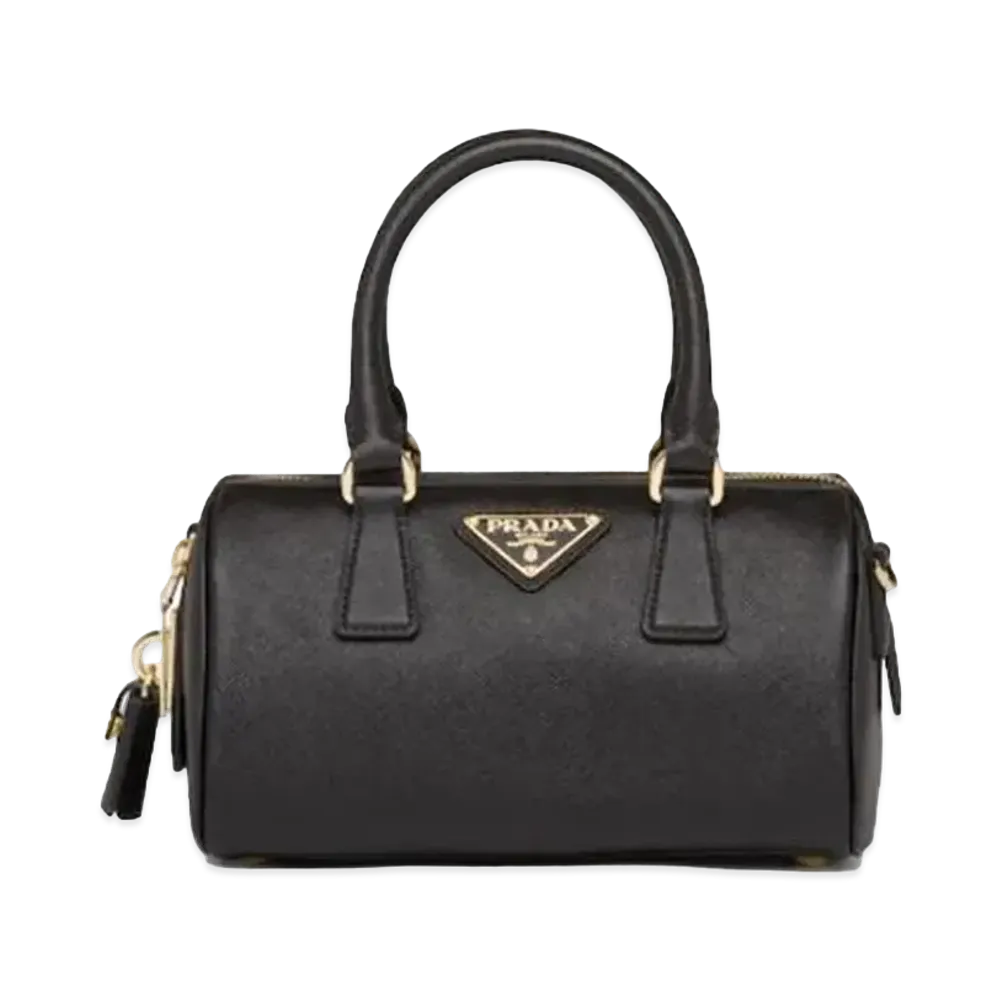 PRADA Saffiano Leather Top Handle Bag "Black"