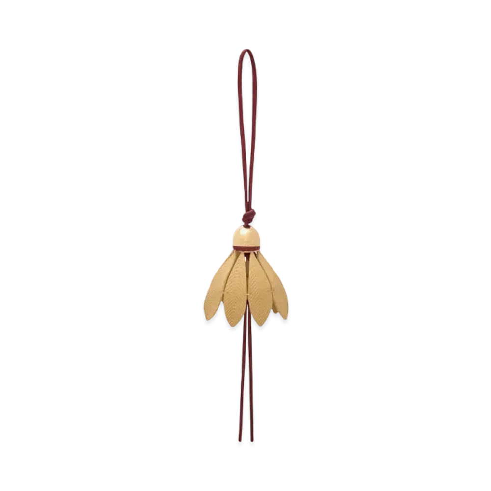 LOEWE Badminton Charm in Calfskin "Crimson/Yellow"