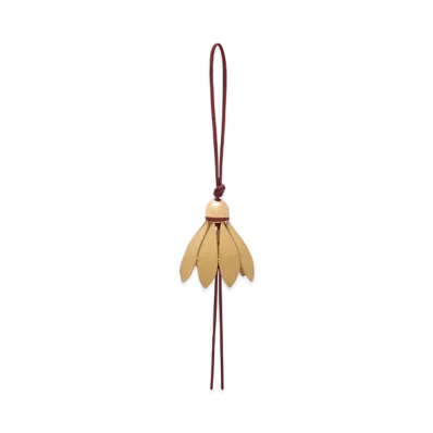 LOEWE Badminton Charm in Calfskin "Crimson/Yellow"