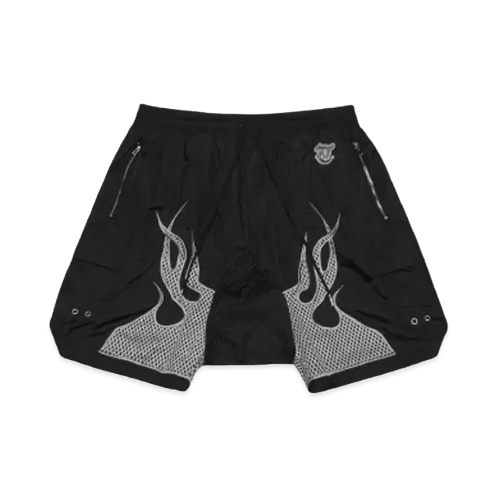 T.C.R FLAME SARUEL NYLON SHORTS "BLACK/GRAY"