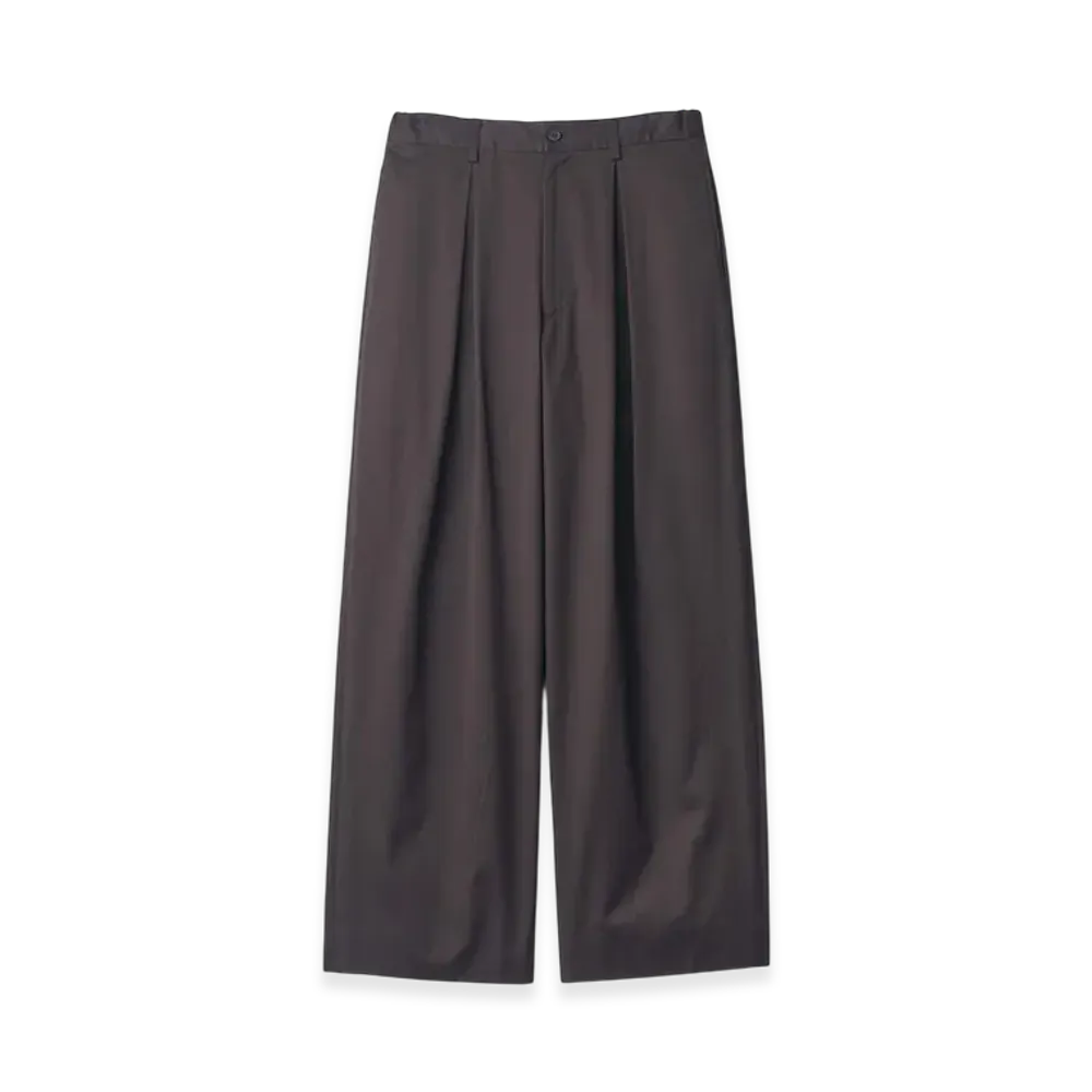 ssstein Cotton Satin Easy Wide Trousers "Black"