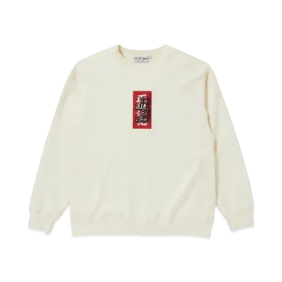 BlackEyePatch HANDLE WITH CARE CREW SWEAT "Off White"
