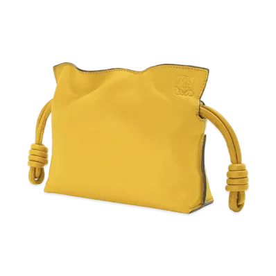 LOEWE Nano Flamenco Clutch In Nappa Calfskin "Mustard"