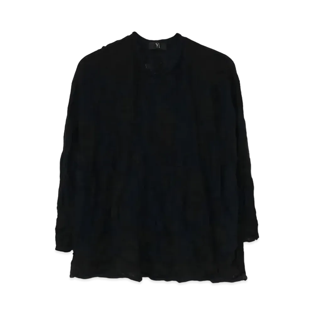 Yohji Yamamoto Y's GEOMETRIC LINK WRINKLE ROUND NECK BIG PULLOVER "Black"