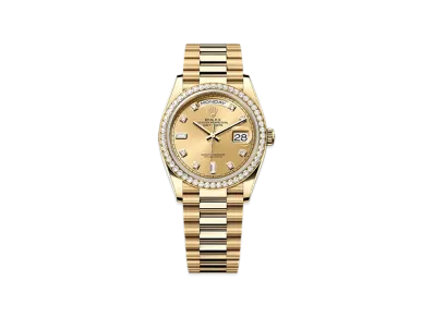 ROLEX Day-Date 36mm Yellow Gold Diamond 128348RBR "Champagne-colour"