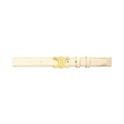 CELINE Medium Triomphe Belt In Python "Cream"