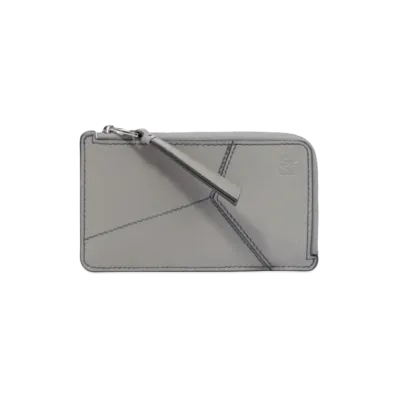 LOEWE Puzzle Stitch Coin Card Holder Smooth Carf "Asphalt Gray"