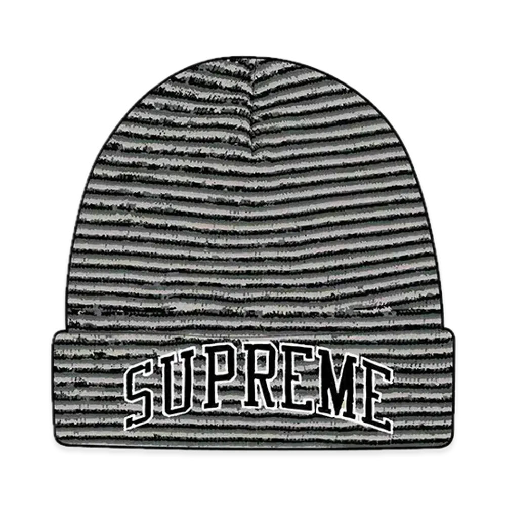 Supreme Rainbow Stripe Beanie "Black"