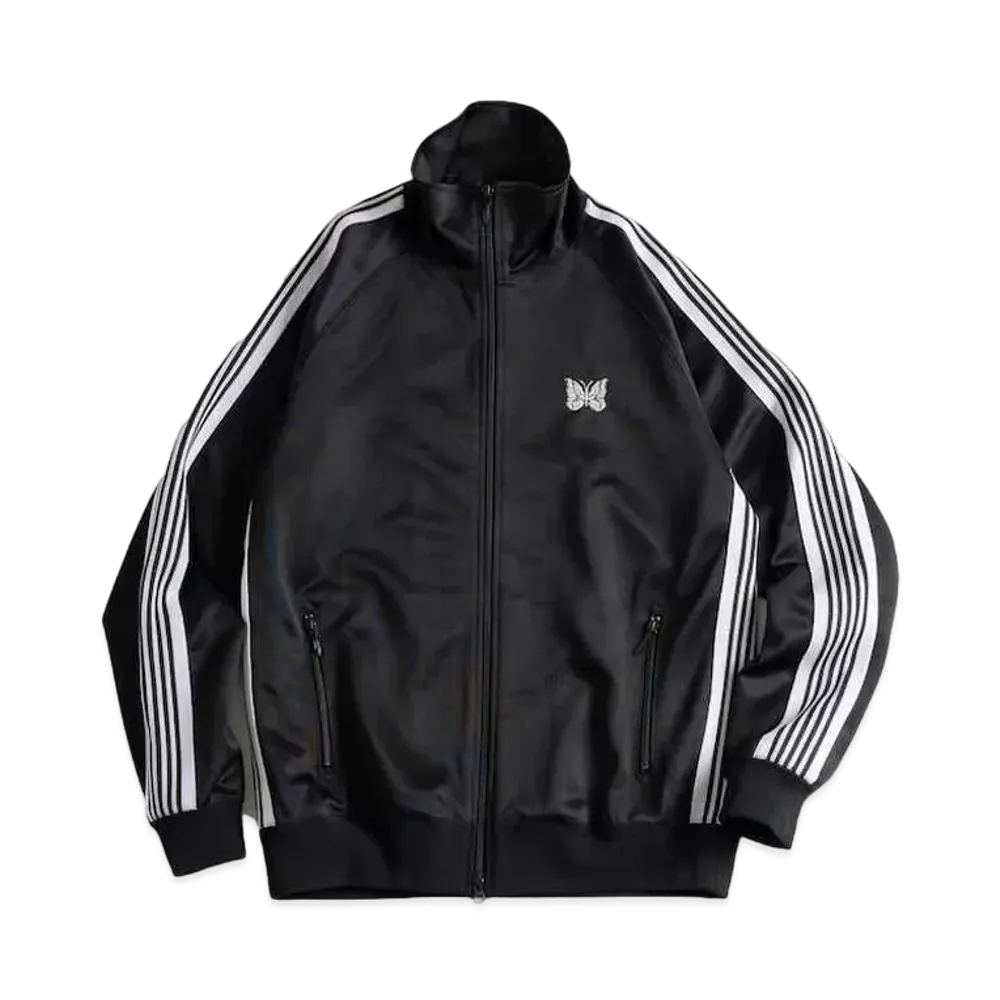 Needles Track Jacket Poly Smooth "Black/White"
