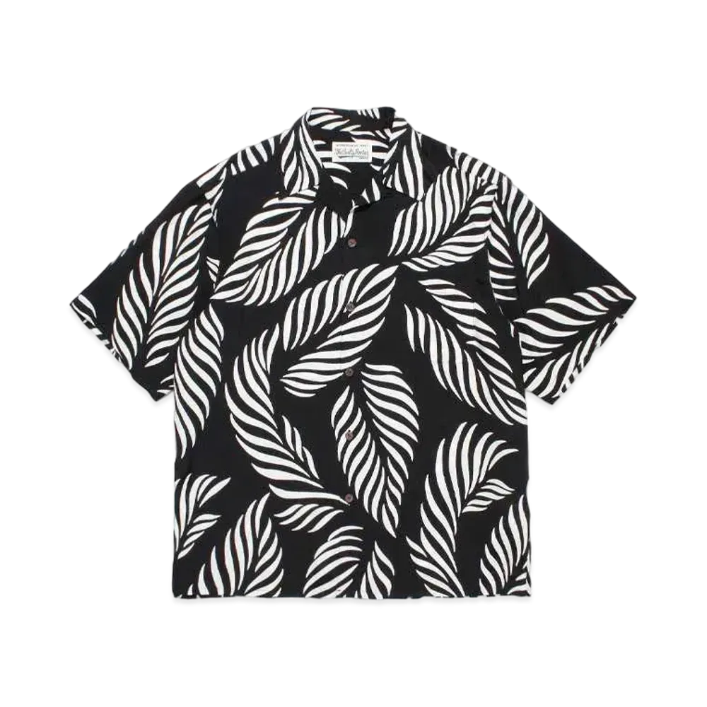 WACKO MARIA Leaf Hawaiian Shirt "Black/White"